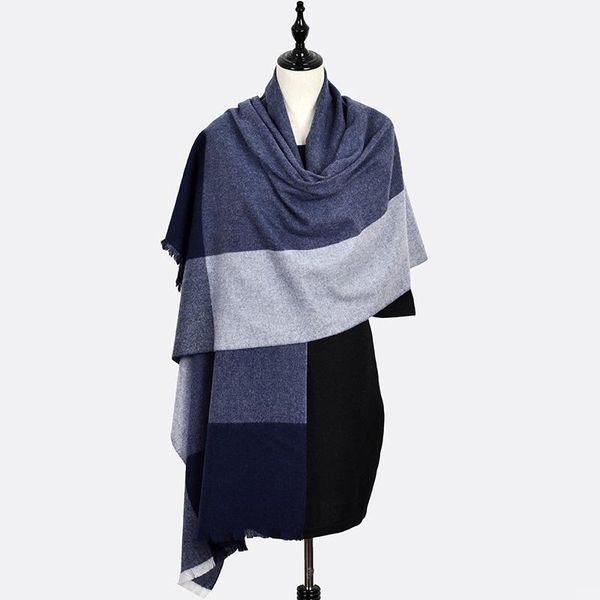 

scarves 100% cashmere shawl scarf for women blue red winter big shawls and wraps ladies vintage pashmina echarpe warm pure, Blue;gray