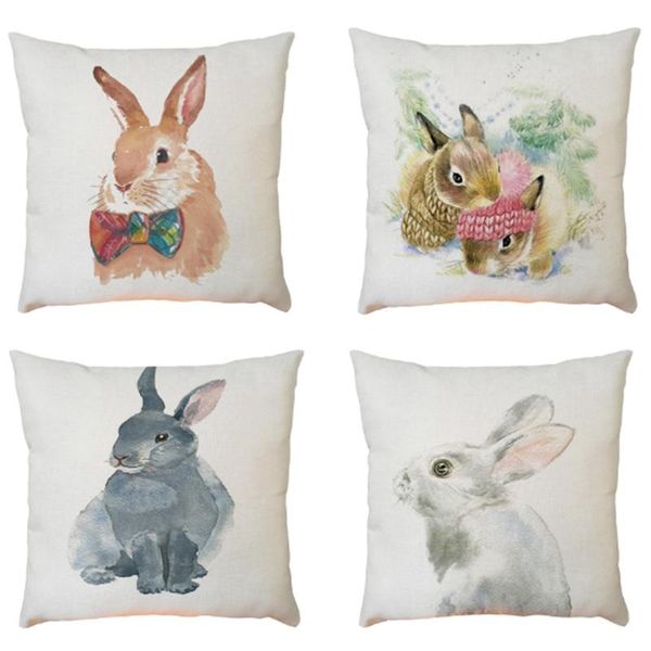 

pillow case linen cotton printed cushion cover decorative