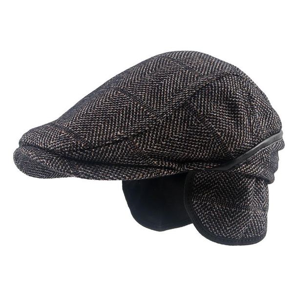 

berets winter beret hat homme autumn 2021 warm men cap male vintage wool dad grandfather ivy octagonal sboy flat, Blue;gray