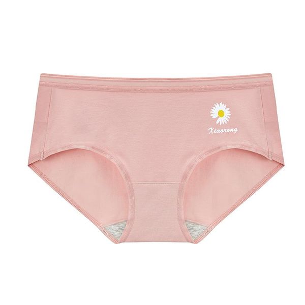 

plus size cotton panties mid waist summer briefs women's lingerie breathable underpants solid print underwear female intimates, Black;pink