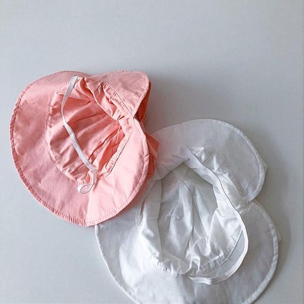 

caps & hats baby lace fisherman sun hat princess bows cotton beanie bonnet born pography props cap for toddler infant, Yellow