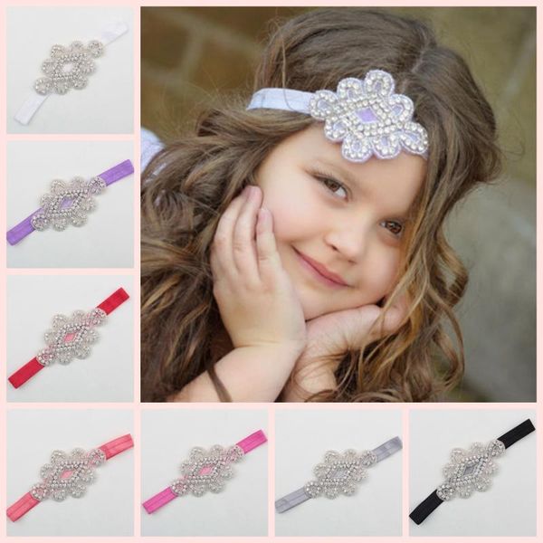 

yundfly kids rhinestone flower headband vintage girls party hair band wedding jewelry accessories po props, Slivery;white