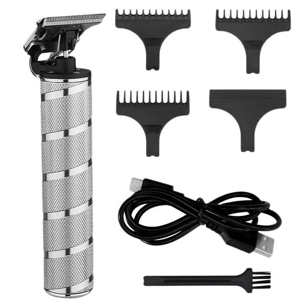 

hair clippers rechargeable cordless cutting t-blade trimmer electric outliner barber grooming silver