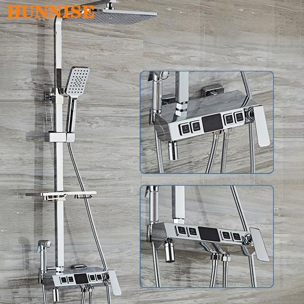 

digital bathroom mixer set polished chrome thermostatic shower system black bronze bathtub faucet luxury bath sets