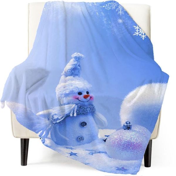 

blankets christmas snowman flannel double-sided blanket digital printing thick suitable for all seasons