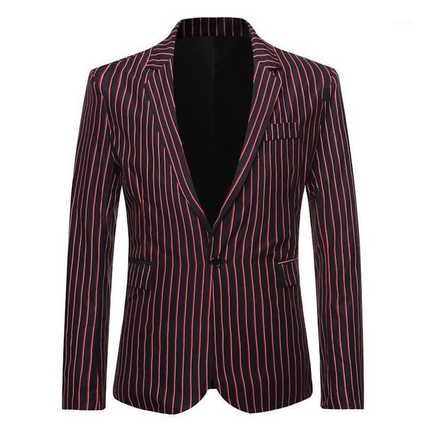 

men's suits & blazers hcxy brand men blazer suit casual striped colorful dress jacket for stylish prom male, White;black