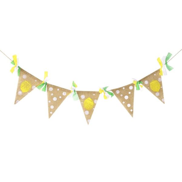 

party decoration oulii 2m yellow theme pennant banner flag baby anniversary birthday supplies