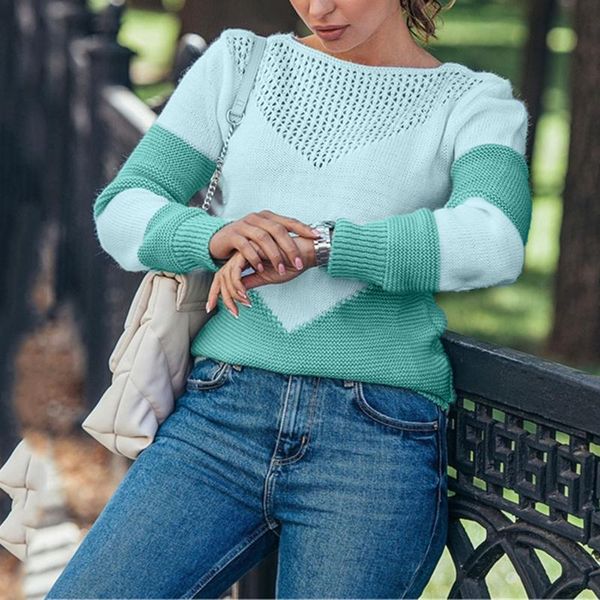

women's hoodies & sweatshirts women knit sweater o neck stitching contrast color pullover lazy angora wool loose outer wear turtleneck, Black