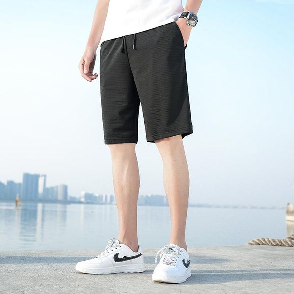 

men's shorts 2021summer capris sports men jogging gym short ice air quick drying conditioning cloth breathable, White;black