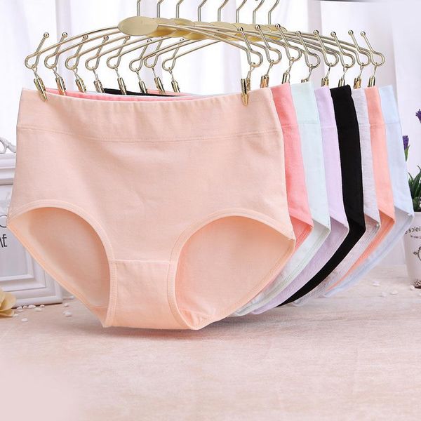 

women's panties 3pcs/set cotton women underwear plus size girl briefs lingeries cute shorts underpants solid panty, Black;pink