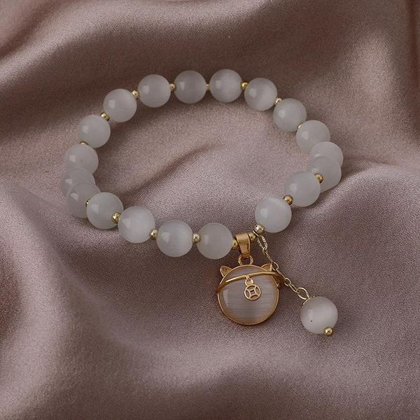 

charm bracelets nostalgic design creativity retro opal girl exquisite simple kitty crystal bracelet for women fashion jewelry accessories, Golden;silver