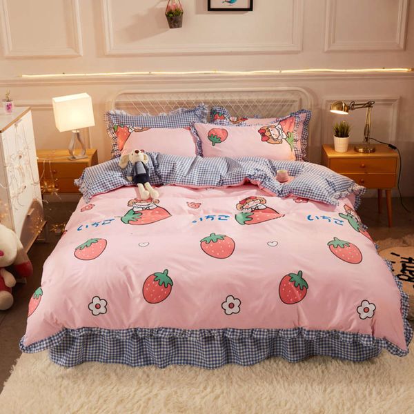 

lace korean set bedding student three or four piece printed goods