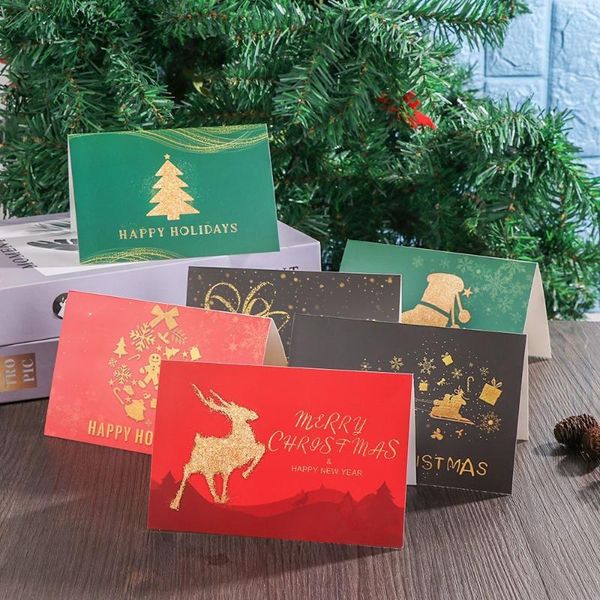 

greeting cards home decor message blessing santa claus paper craft xmas greetings card christmas tree party hanging post