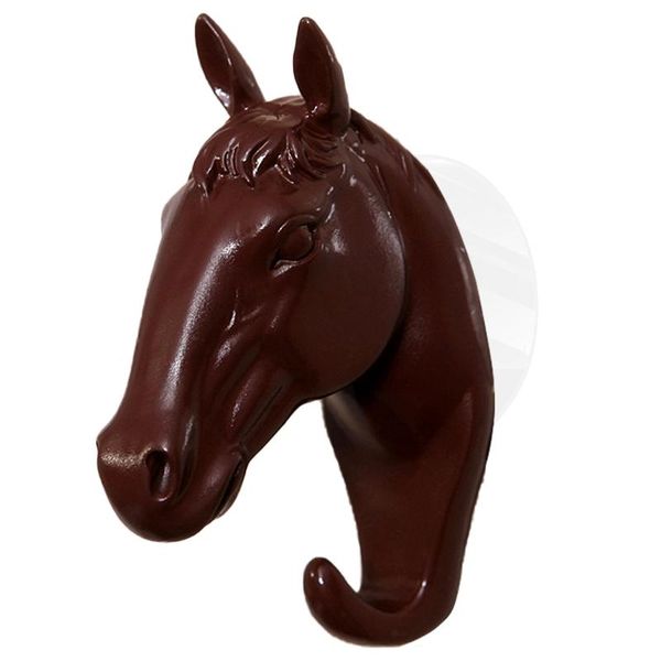 

hooks & rails horse head gift storage easy install animal bedroom home decor resin diy accessories simulation wall hook durable suction cup