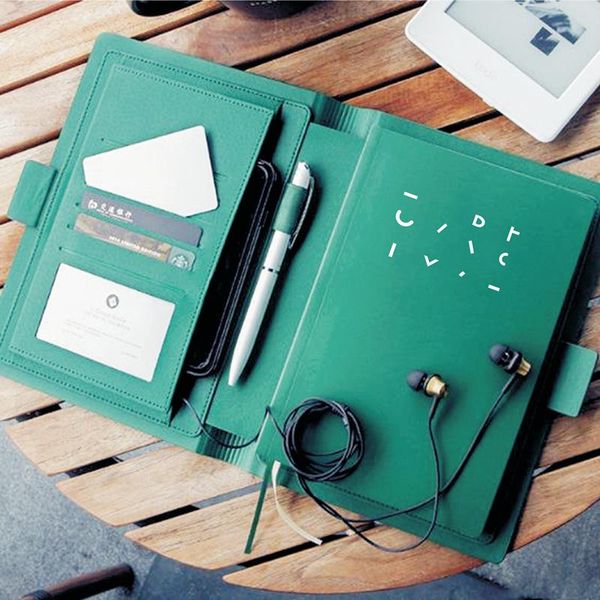 

notebook multifunctional notepad faux leather pu book paperback business loose-leaf notepads, Purple;pink