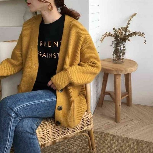 

female sweaters cardigans for women casual long sleeve knitted oversize long knit coat 's jacket 210514, White