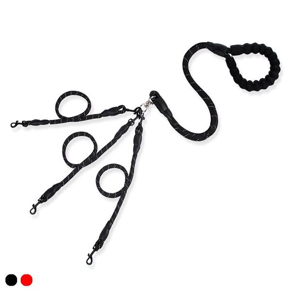 

dog collars & leashes 2-6 head dogs rope good toughness pets leash outdoor walking collar prevent rush 2 colors for big midium small puppy c