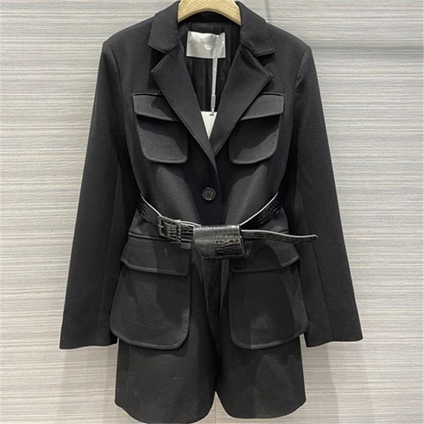 

women's suits & blazers 2021 designs woman dress mini bag ladies pocket jacket elegant vestido de mujer oversize coat higher quality cl, White;black