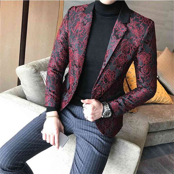 

men's suits & blazers new print fashion slim club stage suit jacket formal wedding prom trailblazer clothing men tump, White;black