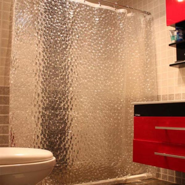 

shower curtains 3d water design curtain bathroom transparent waterproof fabric bath toilet door bathtub screen home decor