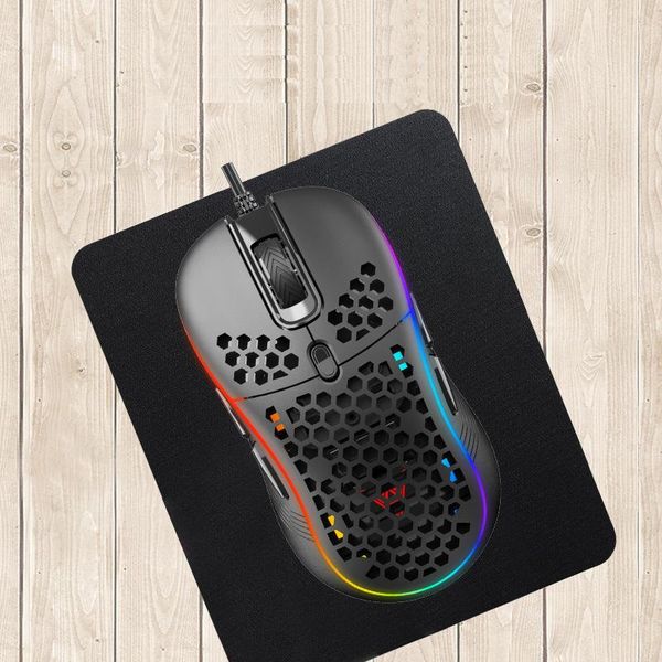 

hollow out led light adjustable dpi desklapusb wired gaming mouse mice