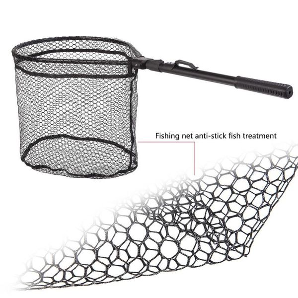 

fishing accessories net fish catching releasing landing foldable collapsible pole handle durable nylon mesh safe