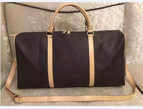 

luxury designer duffel bags men women travel bag hand luggage pu leather handbags large cross body totes 55cm 03