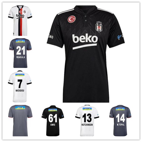 

2021 2022 besiktas jk soccer jerseys the lates home white karaman deigo costa larin ghezzal welinton vida away black 21 22 jimnastik kulÃ¼bÃ¼, Black;yellow