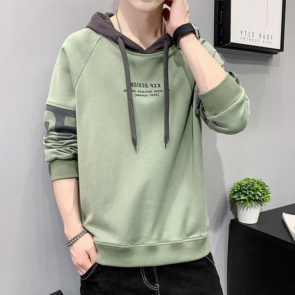 

hooded men's autumn spring 2021 loose trend with casual and fashionable boys' cloth, Black