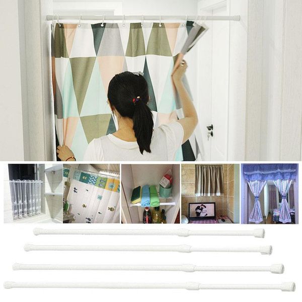 

shower curtains spring voile tension curtain rail loaded pole rod