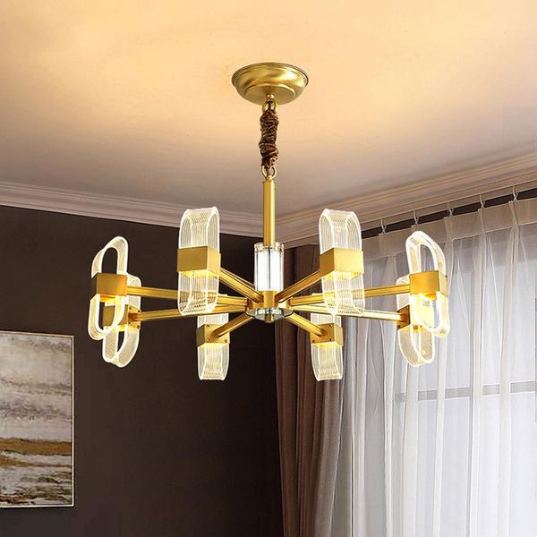 

contracted sitting room whole copper lamp trichromatic light changing led lamps and lanterns of luxury restaurant ceiling lights