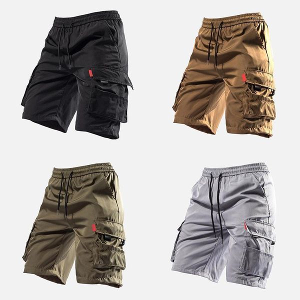 

men's shorts cargo men 2021 summer army military tactical homme casual solid multi-pocket male plus size m-4xl, White;black