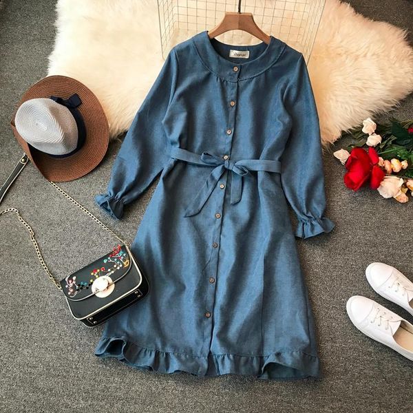 

casual dresses fashion o neck long sleeve dress women spring full femme, Black;gray
