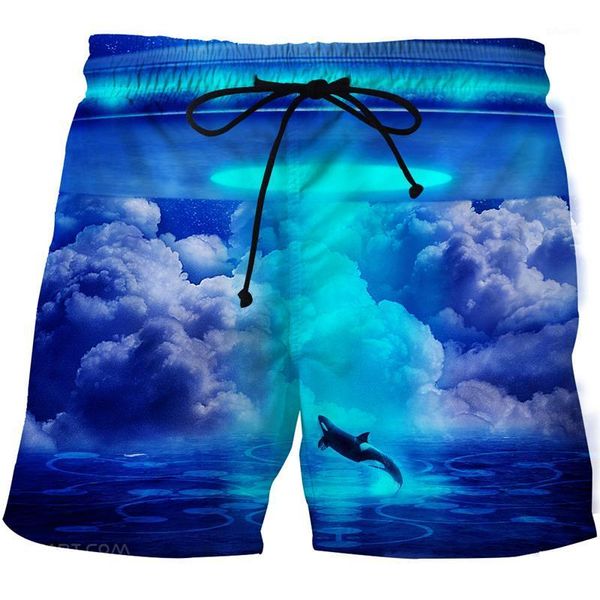 

2021summer men's shorts casual beach surfboard fitness quick-drying printing, White;black