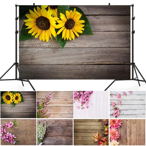 

decorative flowers & wreaths 3d background cloth imitation wood grain pography shooting backdrops festive party celebration supplies