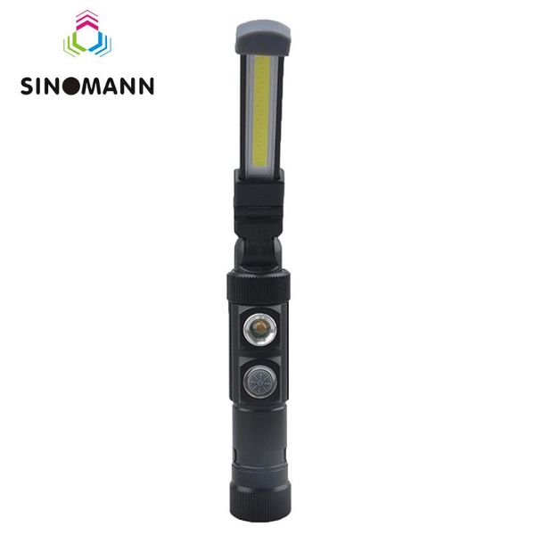 

portable 5 mode cob torch usb rechargeable led work light magnetic lanterna hanging hook lamp for outdoor camping flashlights tor torches