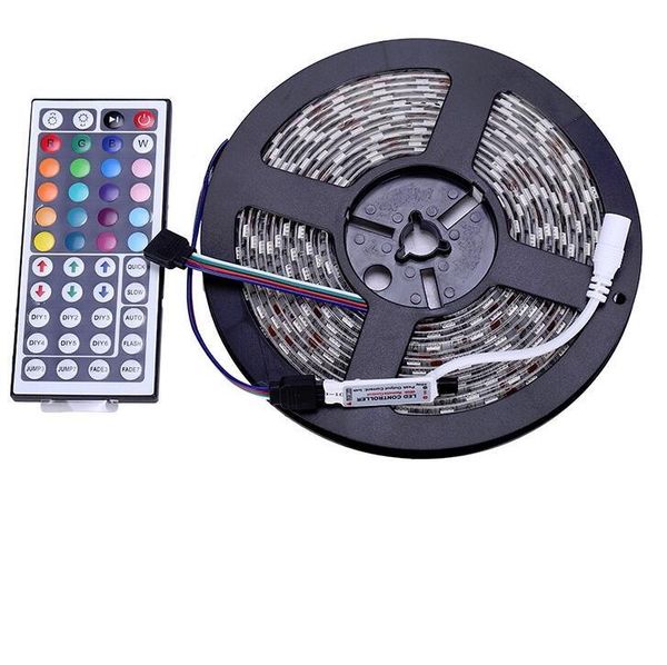 

strip light waterproof 300 leds 5m flexible tape kit with ir remote controller and dc 12v power supply adapter strips led