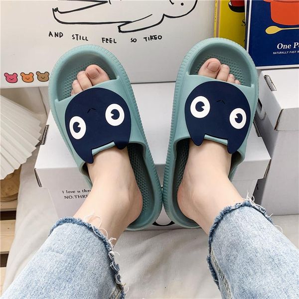 

slippers 2021 women men beach thick heel lovers summer shoes platform female male indoor bathroom slipper ladies fashion slides, Black