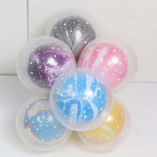 

party decoration 10pcs 12 inch double layer agate stars balloons wedding ballon happy birthday baby shower kids supplies