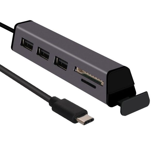 

usb3.0 hub aluminum multi-in-one card reader with mobile phone stand usb hubs