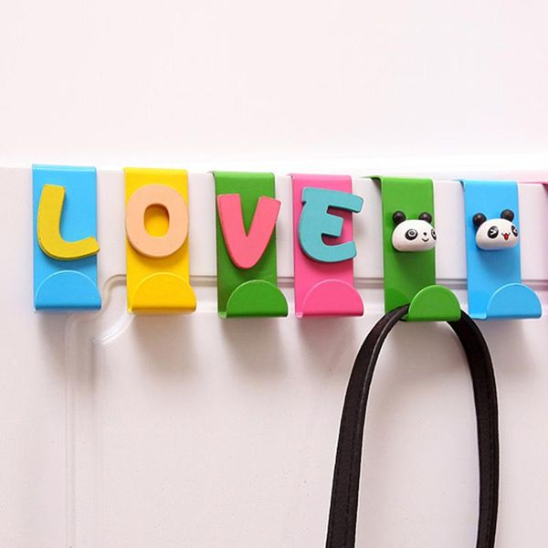 

robe hooks 4pcs cartoon panda over door hook organizer key holder coat clothes hanger with fridge magnet home decor