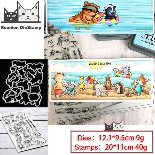 

reunion animal beach swimming clear stamps and metal cutting dies diy scrapbooking paper po crafts seal punch stencils painting suppli suppl