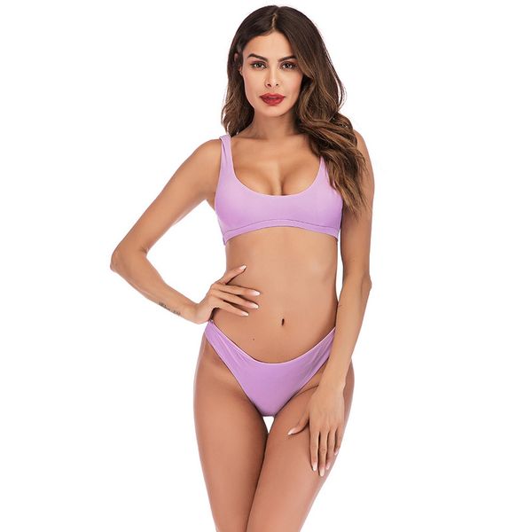 

bikini solid women's large split swimsuit, Black;white