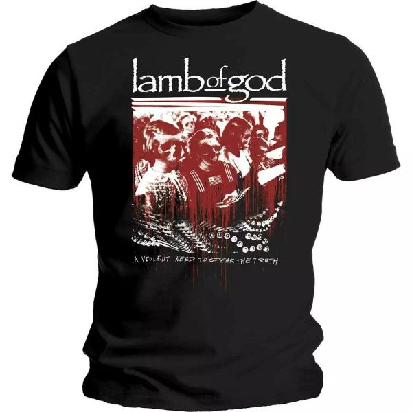 

lamb of god enough is enough official t-shirt men unisex, White;black