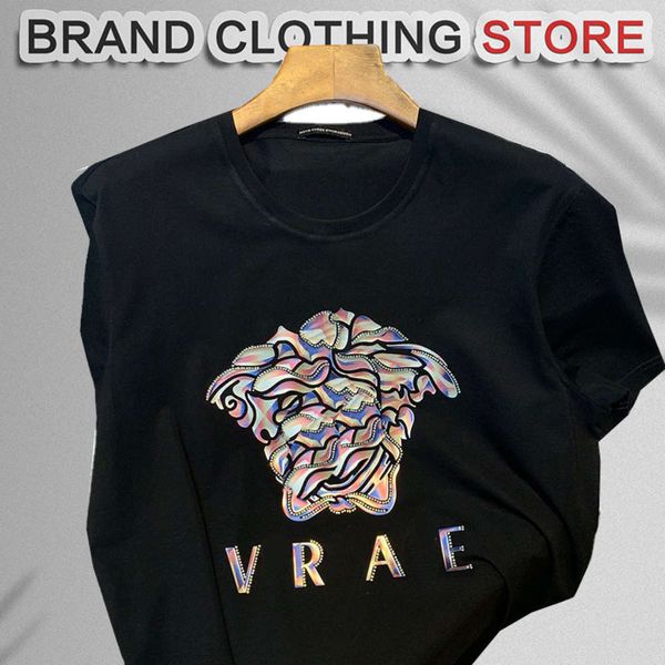 

designer brand t shirt mercerized cotton men and women casual quality summer european style t-shirt, White