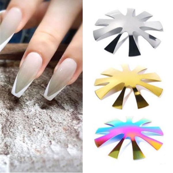 

nail art kits 1pc line edge cutter stencil tool smile shape trimmer clipper easy french styling v-shape diy manicure template