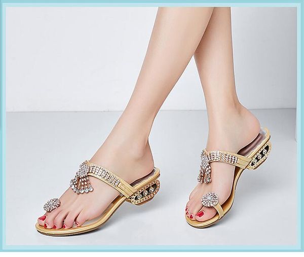 

slippers 2021 retro diamond ladies sandals beach flat plus size summer fashion shoes 34-41, Black