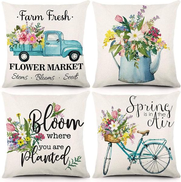 

cushion/decorative pillow s throw covers 18 x inch set of 4 flower market cushion for home sofa chair decorative pillowcases