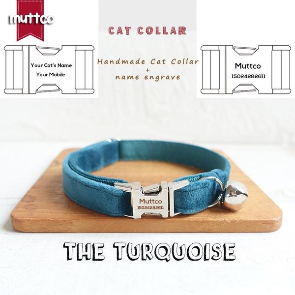 

cat collars & leads muttco retailing handmade engraved metal buckle collar the turquoise 2 sizes ucc097