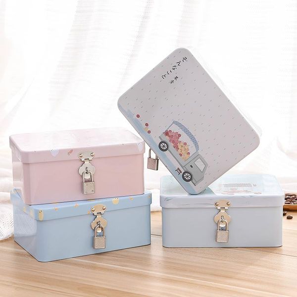 

women fashion high quclity portable large space creative with locks storage box cosmetic case organizer travel make up bags & cases